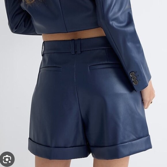 JCrew leather high rise faux short 4 - Picture 2 of 4